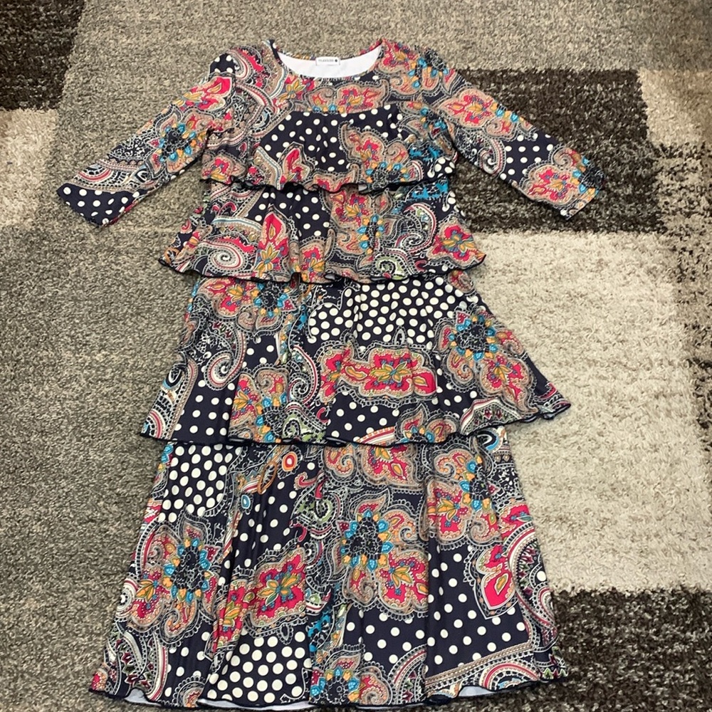 Nuggles brand layered ruffle dress.